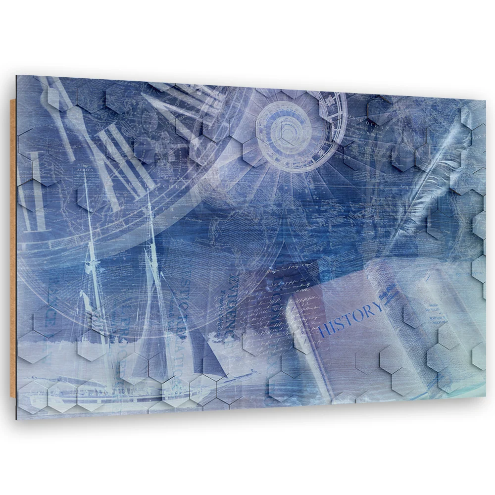 Art-déco-Tafeldruck, Abstraktes Werk über den Lauf der Zeit 60x40 Feeby