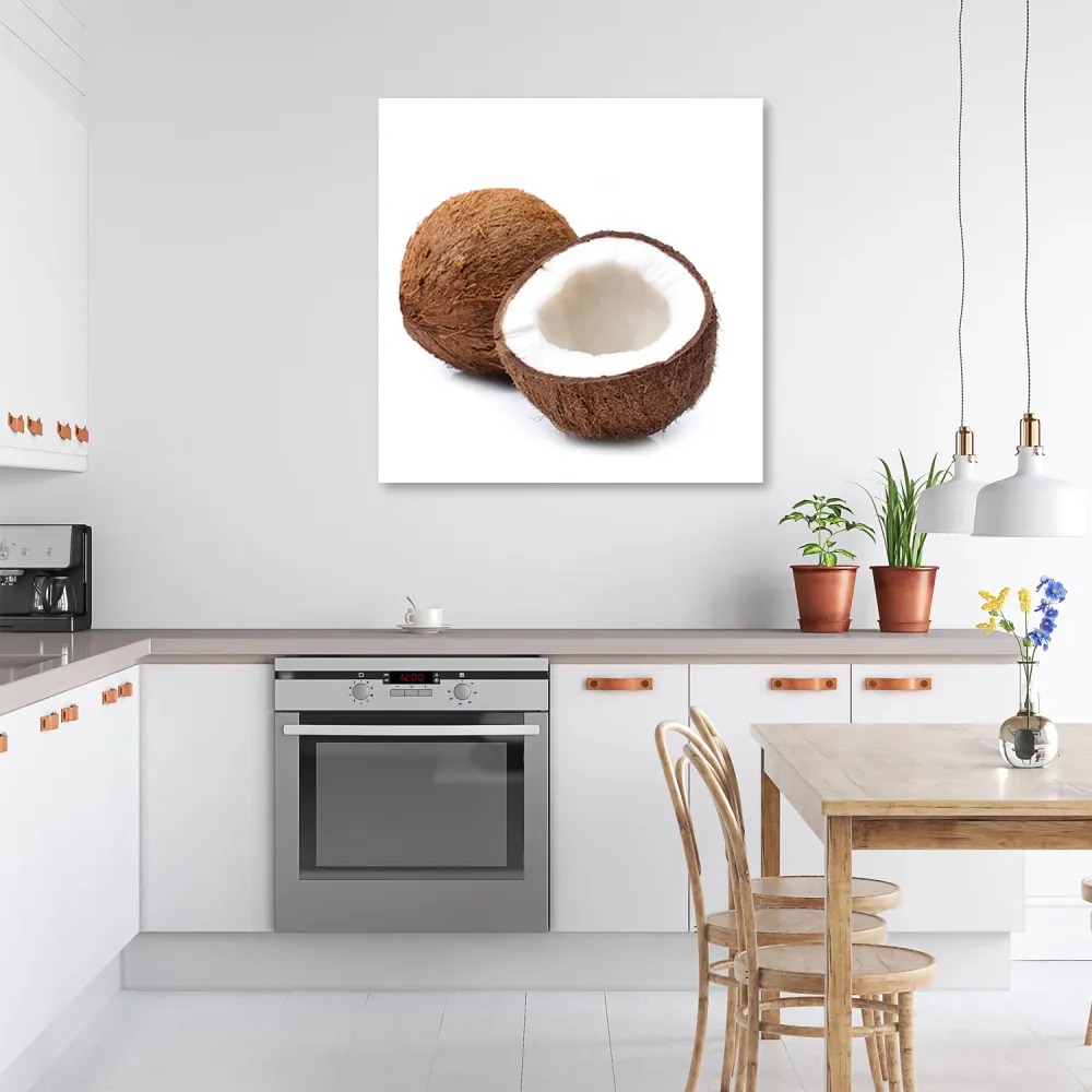 Dekorativer Paneeldruck, Früchte Kokosnuss 30x30 Feeby