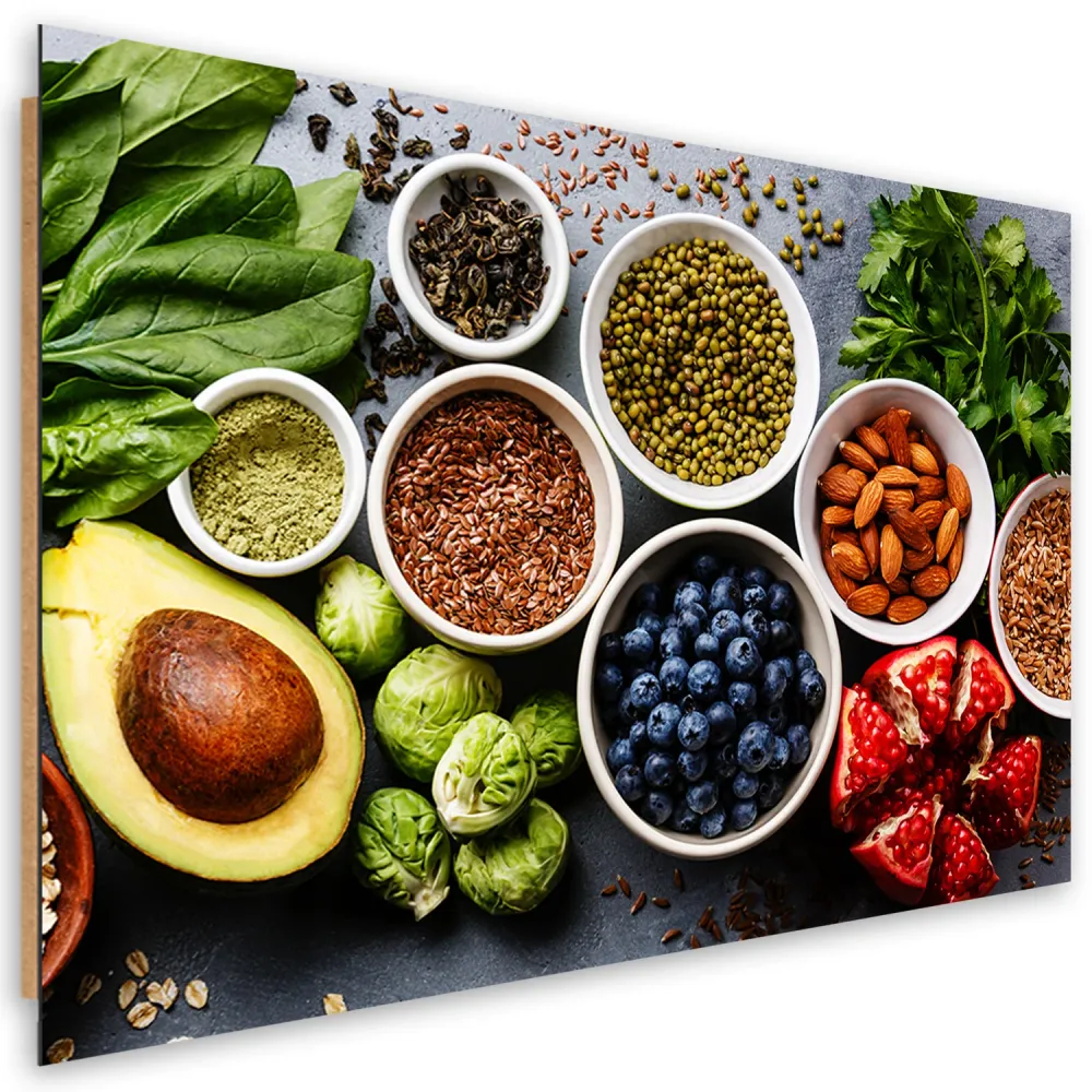 Dekorativer Paneeldruck, frisches Gemüse und Obst 60x40 Feeby