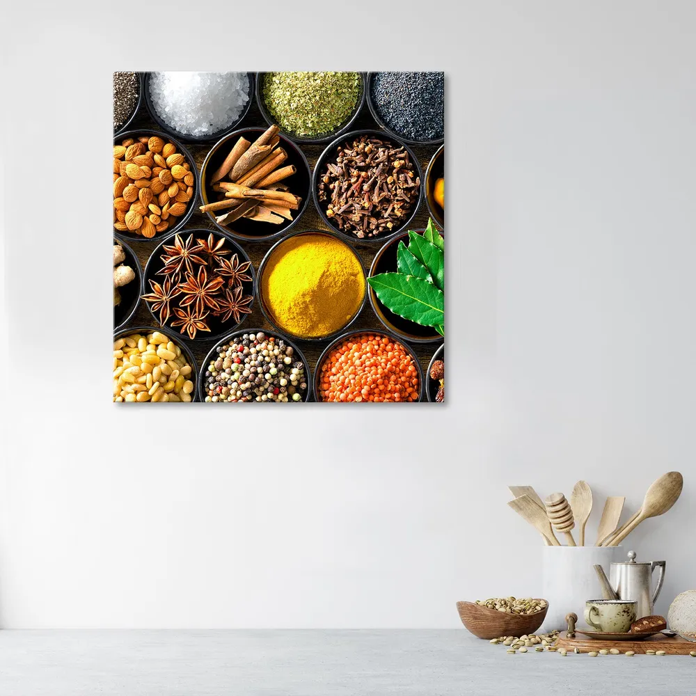 Dekorativer Paneeldruck, Küchengewürze 30x30 Feeby