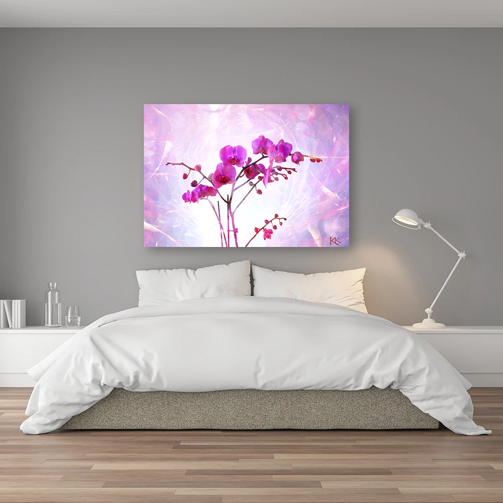 Dekorativer Paneeldruck, Orchideenblüte 60x40 Feeby