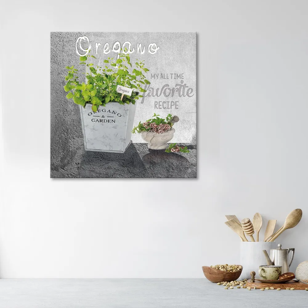 Dekorativer Paneeldruck, Oregano-Kochgewürz 30x30 Feeby