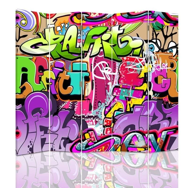 Doppelseitiger Raumteiler, Graffiti-Abstraktion Feeby