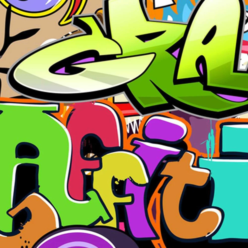 Doppelseitiger Raumteiler, Graffiti-Abstraktion Feeby