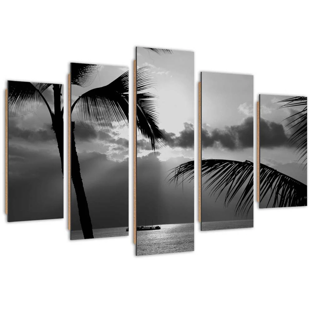 Fünfteiliges Bilder-Dekor-Panel, Am Meeresufer 100x70 Feeby