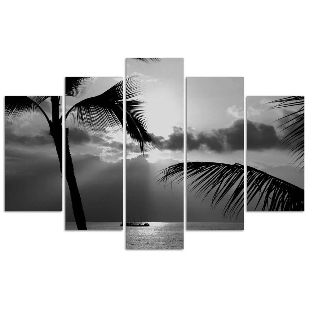 Fünfteiliges Bilder-Dekor-Panel, Am Meeresufer 100x70 Feeby