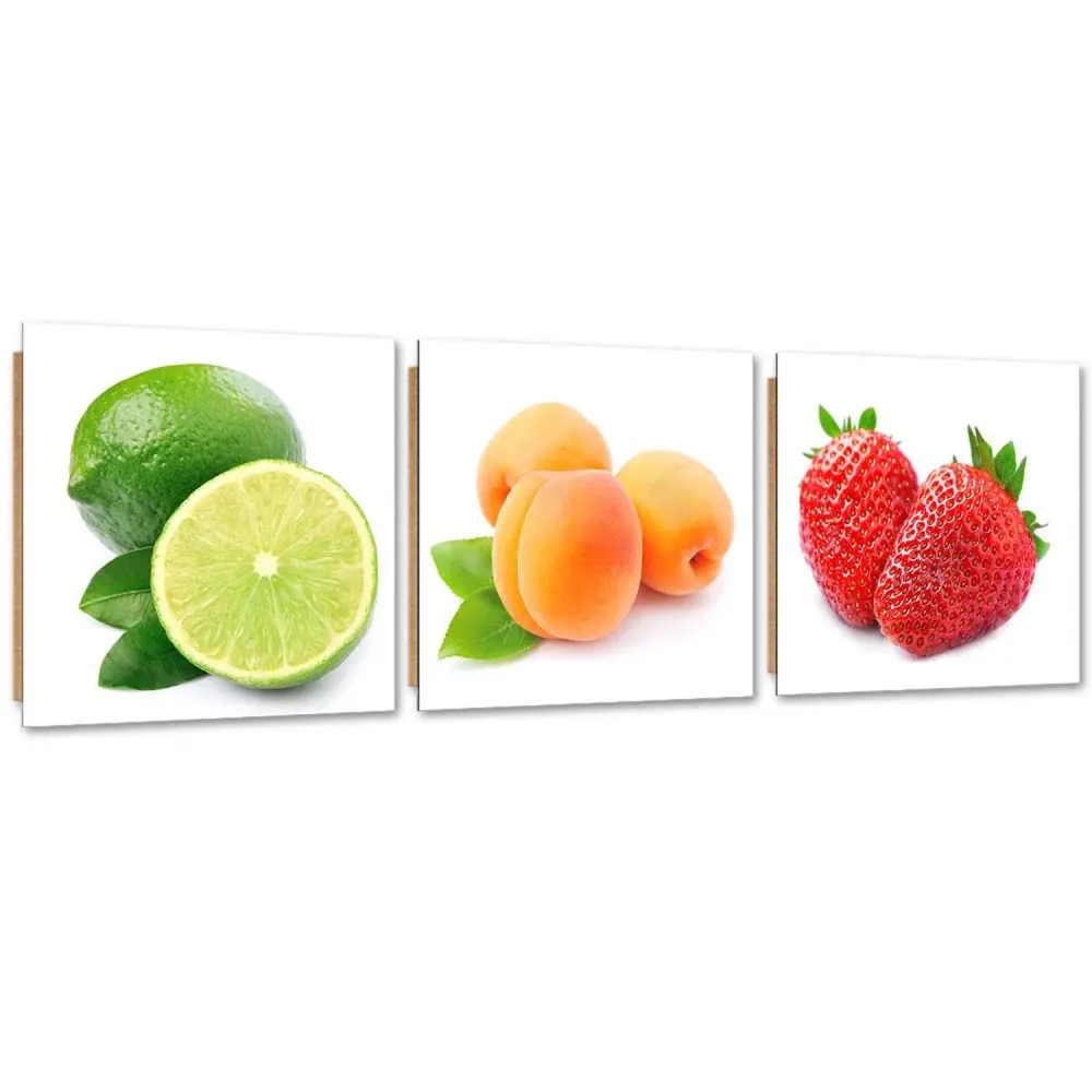 Set aus drei Bildern, Deko-Paneel, Saftige Früchte 120x40 Feeby