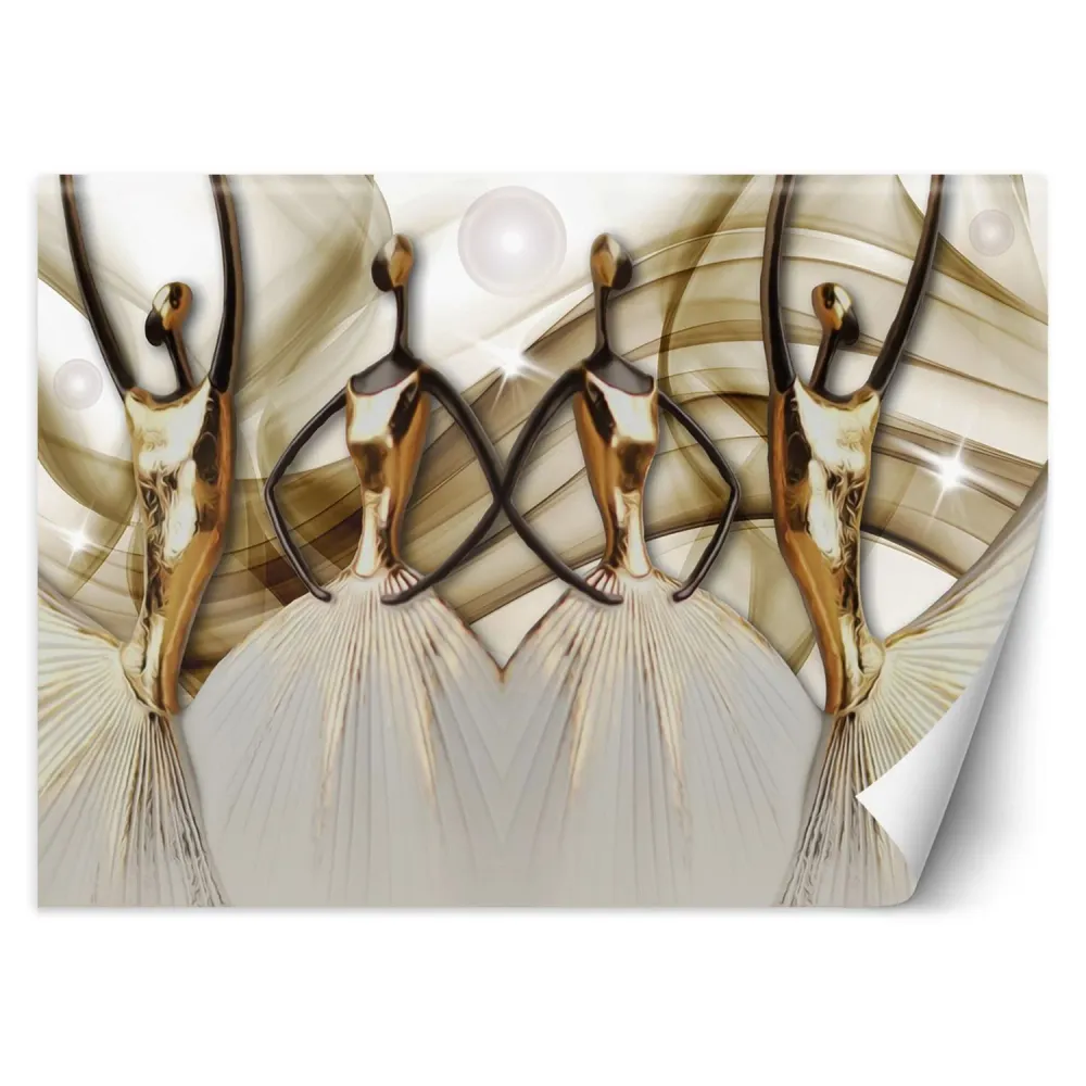 Tapete, Abstrakte feminine Silhouetten Gold 100x70 Feeby