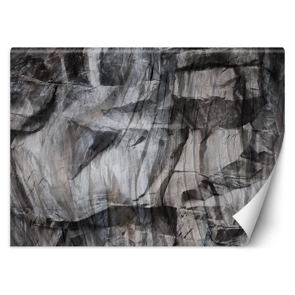 Tapete, braune 3D-Felsen 100x70 Feeby