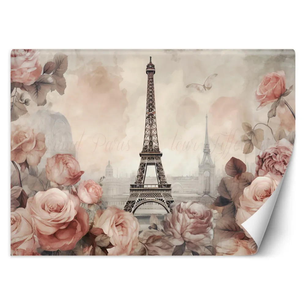 Tapete, Eiffelturm, Shabby Chic 100x70 Feeby