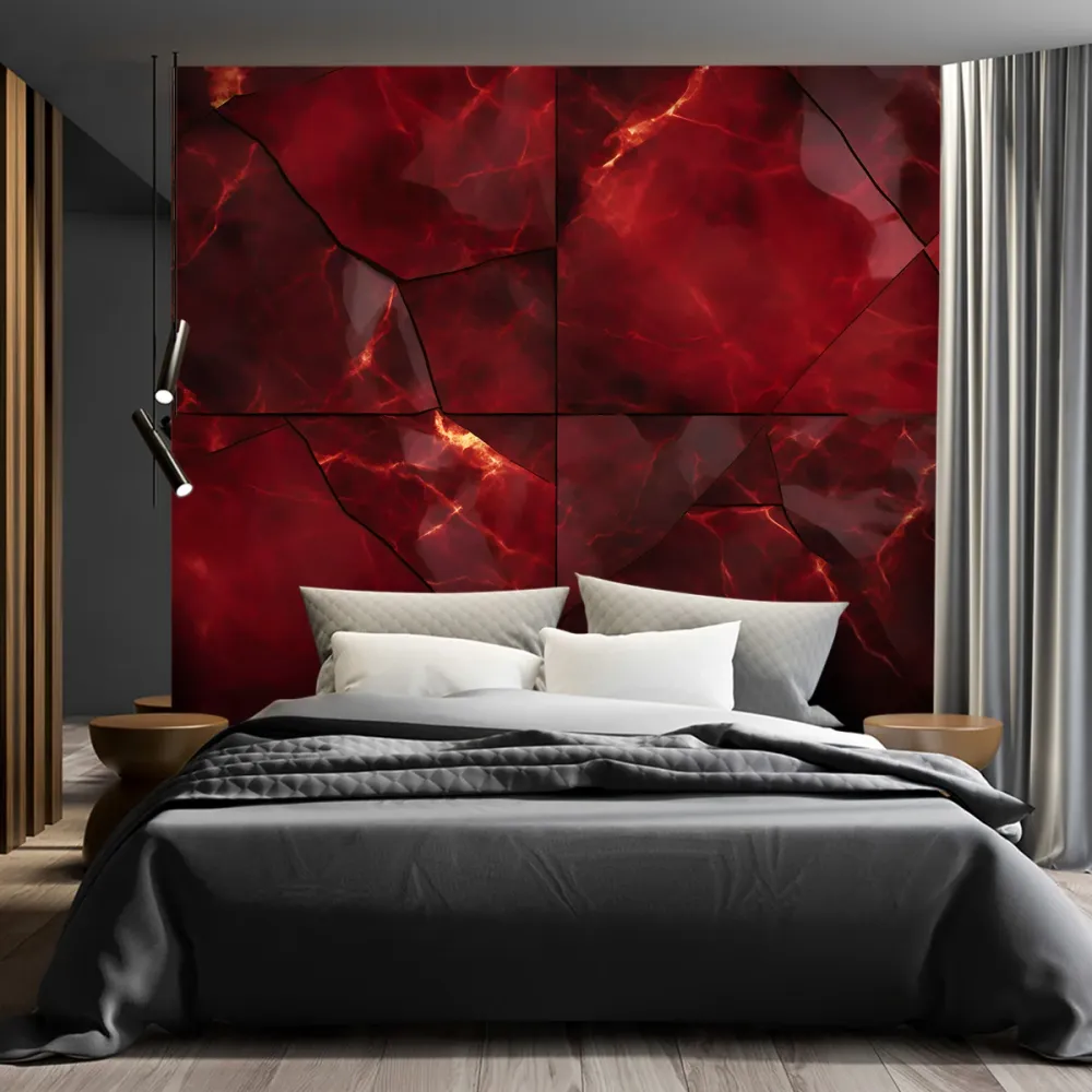 Tapete, roter Marmor 3D 100x70 Feeby