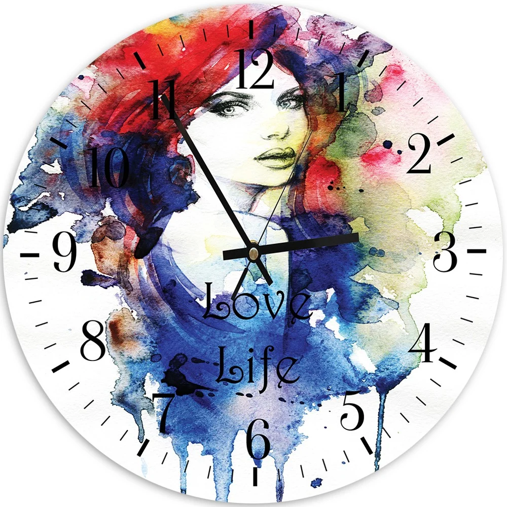 Wanduhr, Aquarell „Liebe zum Leben“ 40x40 Feeby