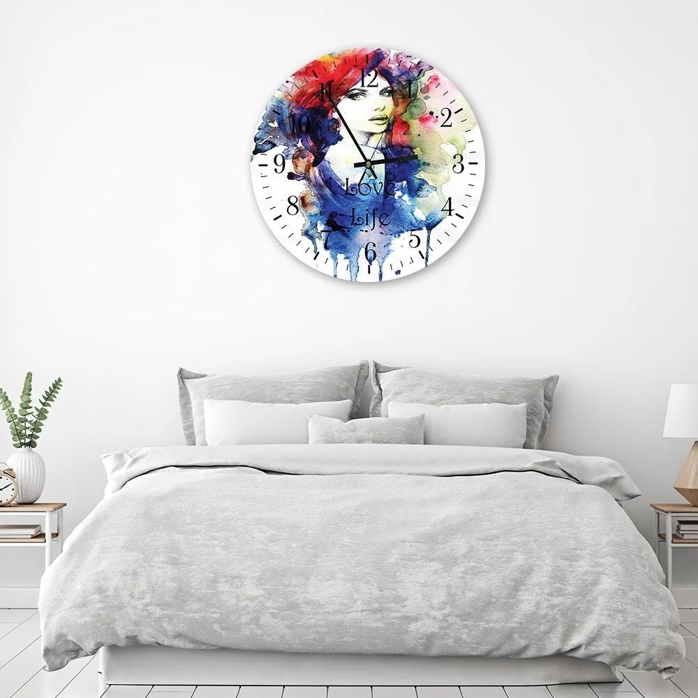 Wanduhr, Aquarell „Liebe zum Leben“ 40x40 Feeby