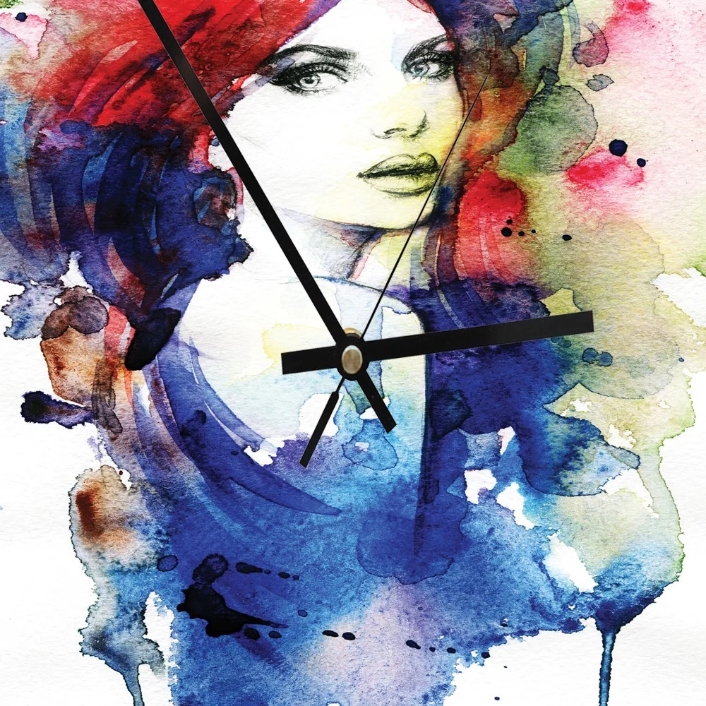Wanduhr, Aquarell „Liebe zum Leben“ 40x40 Feeby