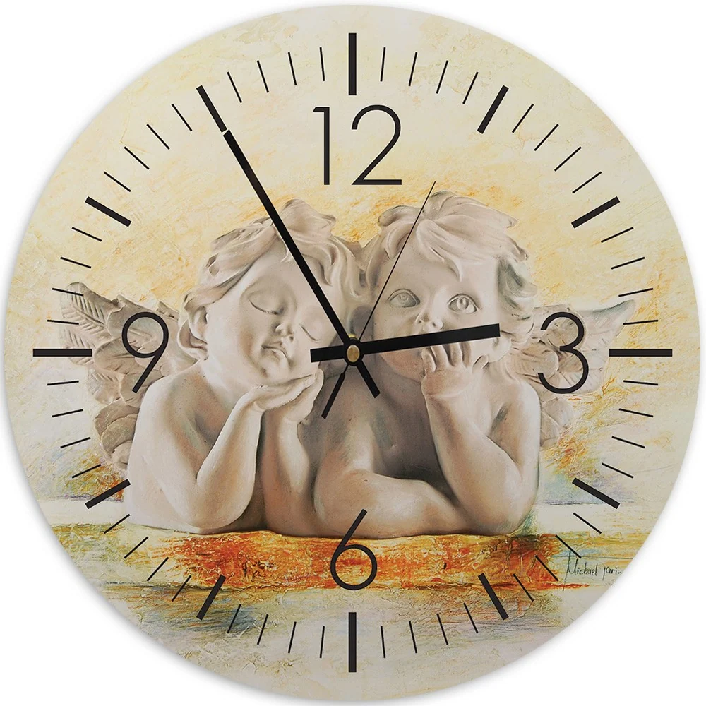 Wanduhr, Engel 40x40 Feeby