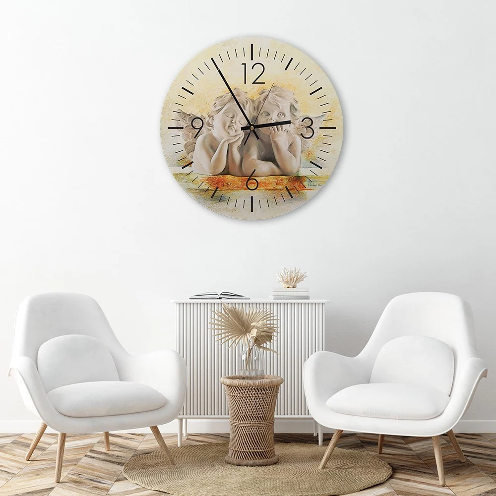 Wanduhr, Engel 40x40 Feeby