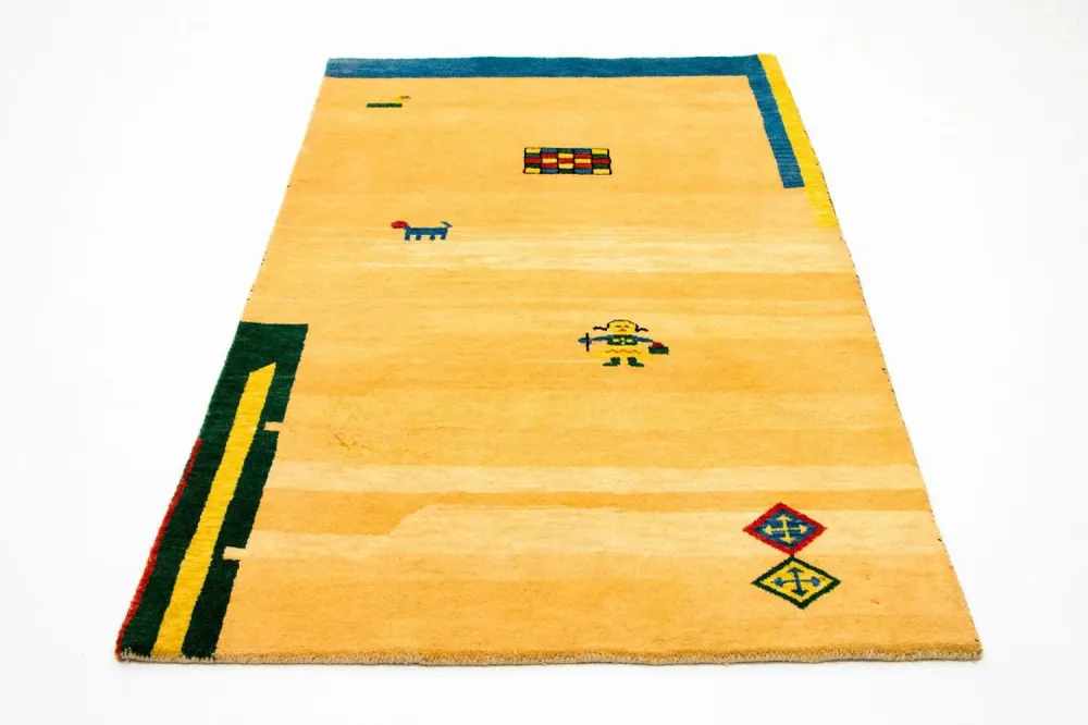 Gabbeh Teppich - Indus 193 x 121 cm - gold