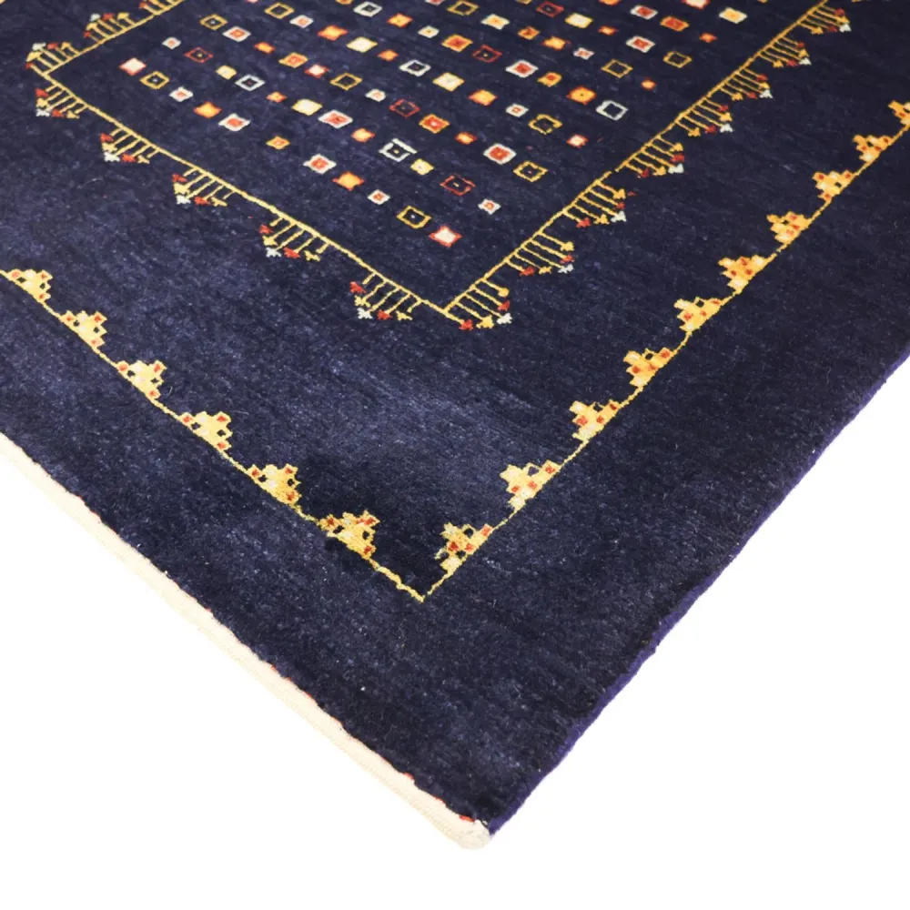 Gabbeh Teppich - Kaschkuli Perser - 119 x 81 cm - dunkelblau