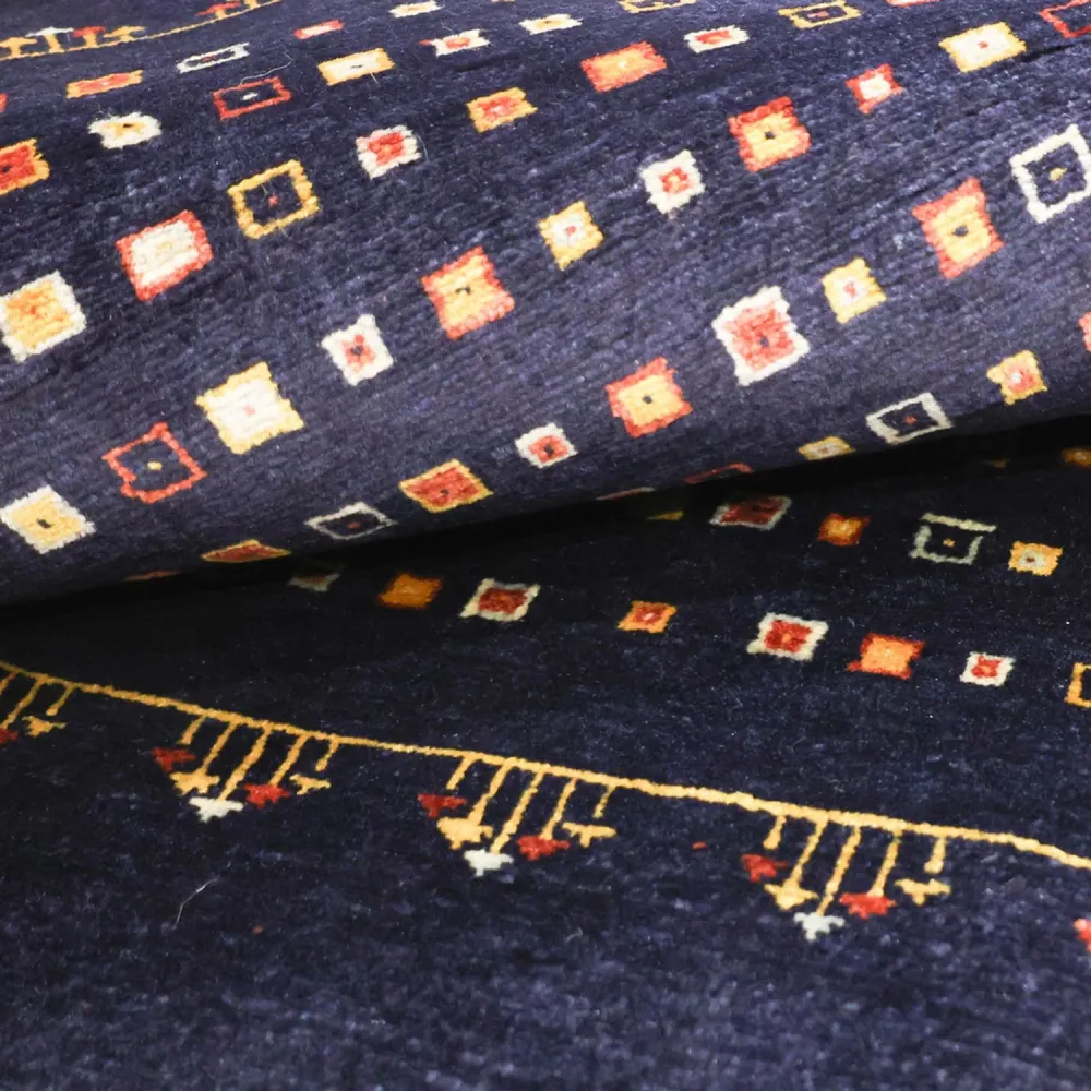 Gabbeh Teppich - Kaschkuli Perser - 119 x 81 cm - dunkelblau