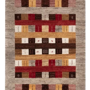 Gabbeh Teppich - Loribaft Indus - 193 x 145 cm - mehrfarbig