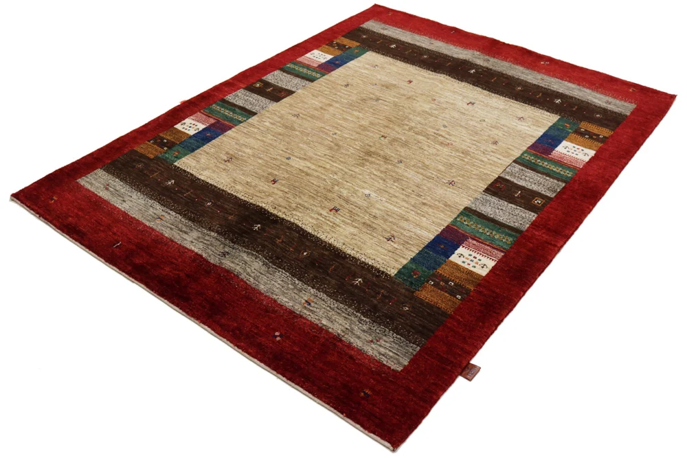 Gabbeh Teppich - Loribaft Indus - 213 x 157 cm - beige