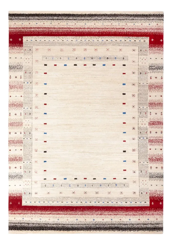 Gabbeh Teppich - Loribaft Indus - 242 x 168 cm - creme