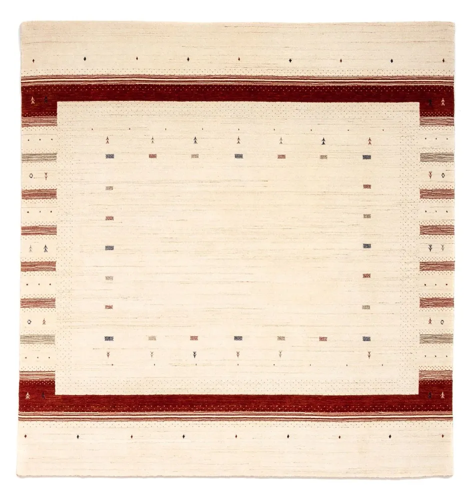 Gabbeh Teppich - Loribaft Indus 255 x 255 cm - beige