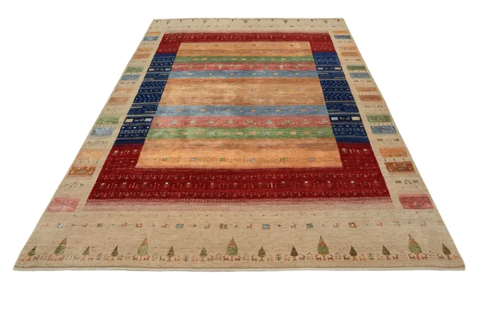 Gabbeh Teppich - Loribaft Indus - 302 x 205 cm - mehrfarbig