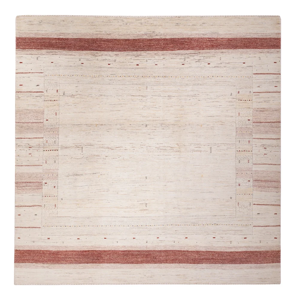 Gabbeh Teppich - Loribaft Indus quadratisch - 246 x 249 cm - hellbeige