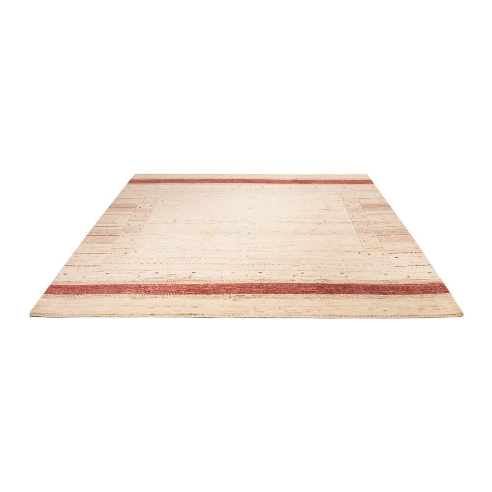 Gabbeh Teppich - Loribaft Indus quadratisch - 246 x 249 cm - hellbeige