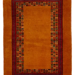 Gabbeh Teppich - Loribaft Perser - 118 x 84 cm - gold