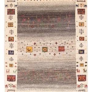 Gabbeh Teppich - Loribaft Perser - 123 x 86 cm - mehrfarbig