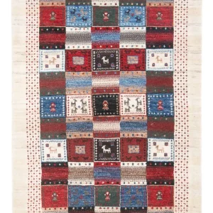 Gabbeh Teppich - Loribaft Perser - 128 x 82 cm - mehrfarbig