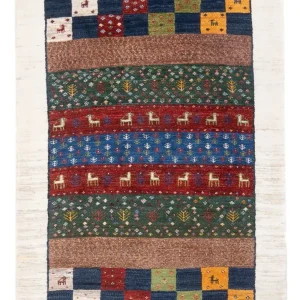 Gabbeh Teppich - Loribaft Perser - 131 x 86 cm - mehrfarbig