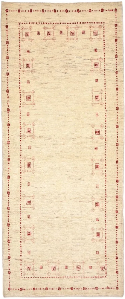 Gabbeh Teppich - Loribaft Perser 202 x 82 cm - natur