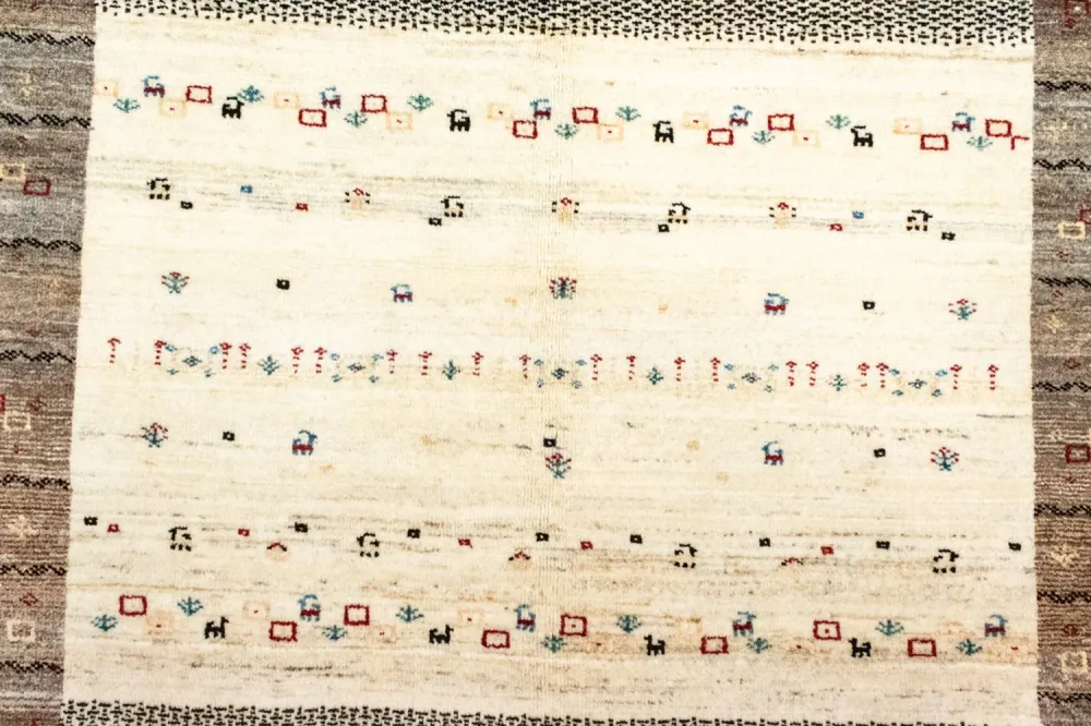 Gabbeh Teppich - Loribaft Perser 260 x 170 cm - beige