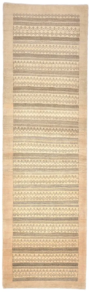 Gabbeh Teppich - Loribaft Perser 297 x 85 cm - sand