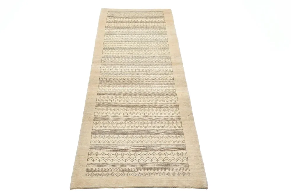 Gabbeh Teppich - Loribaft Perser 297 x 85 cm - sand