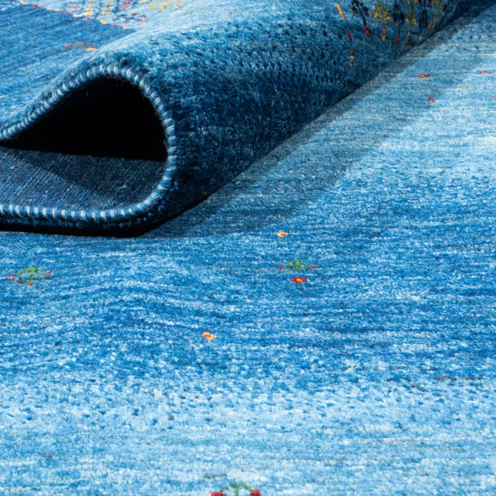 Gabbeh Teppich - Loribaft Perser - 331 x 228 cm - blau