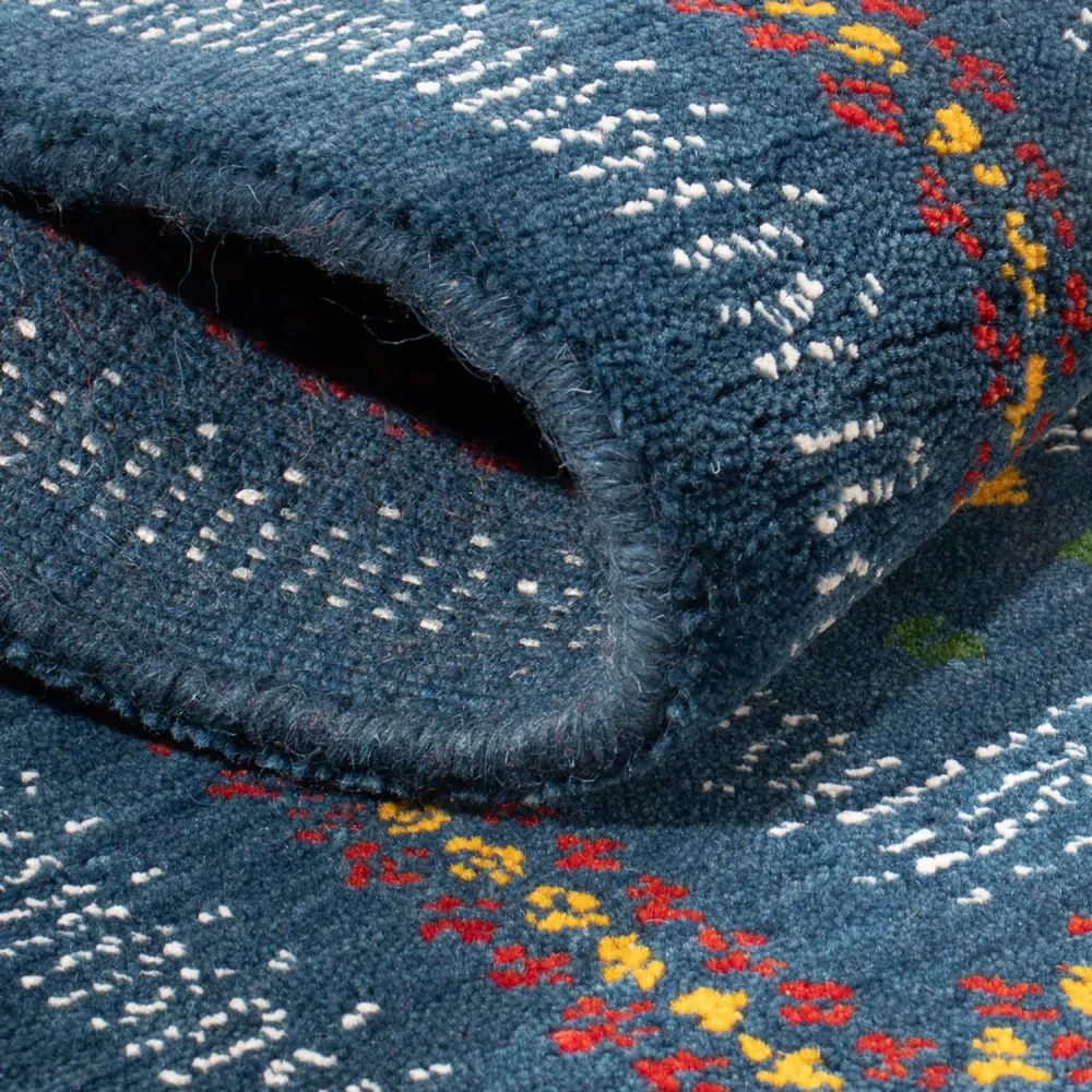 Gabbeh Teppich - Loribaft Softy - 90 x 60 cm - blau