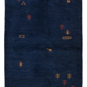Gabbeh Teppich - Perser - 186 x 124 cm - dunkelblau