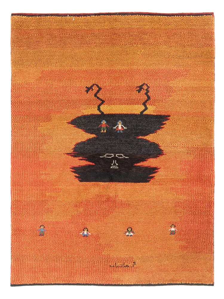 Gabbeh Teppich - Perser - 196 x 150 cm - mehrfarbig