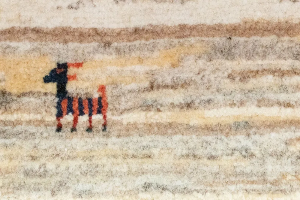 Gabbeh Teppich - Perser 60 x 40 cm - beige