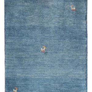 Gabbeh Teppich - Perser - 84 x 60 cm - seeblau