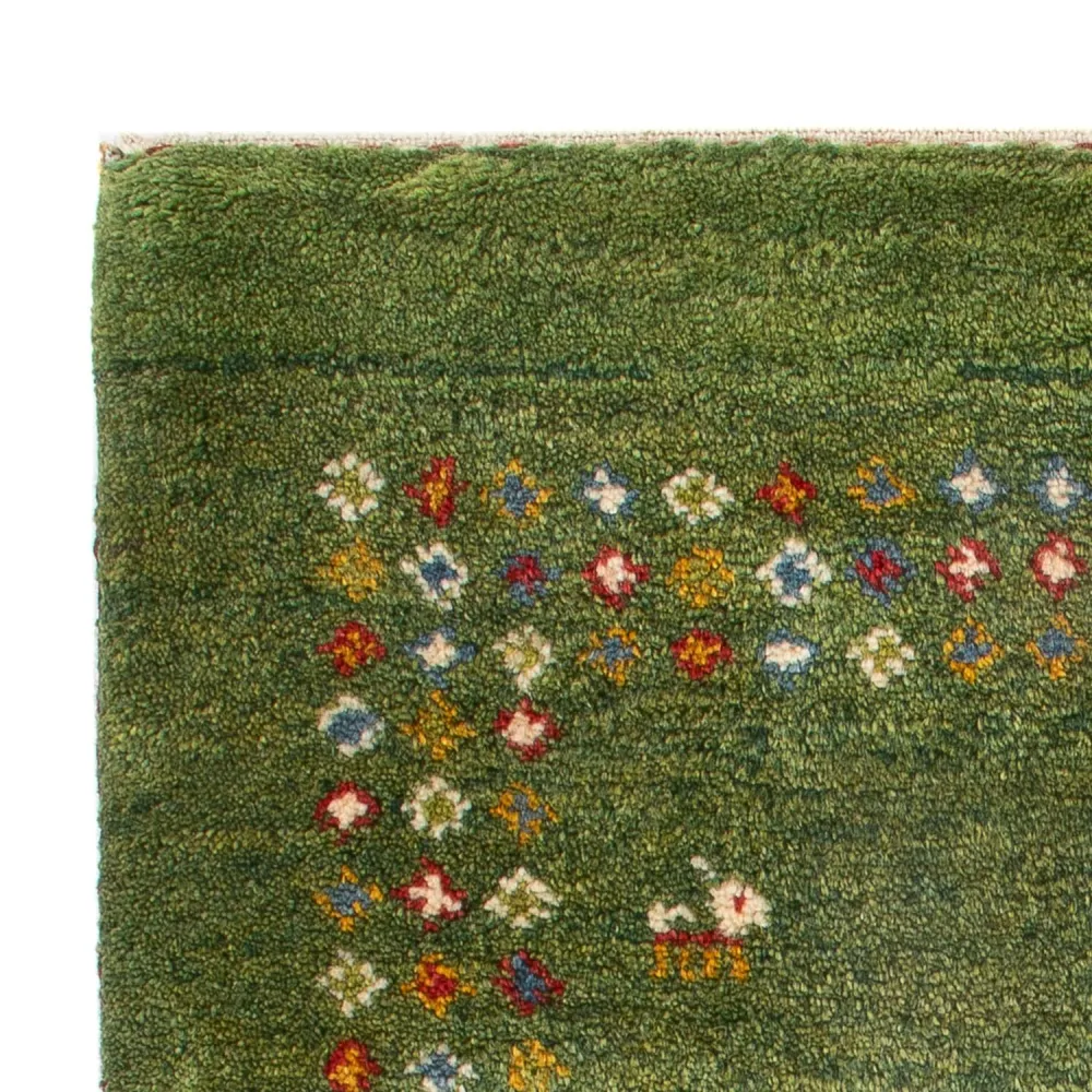 Gabbeh Teppich - Perser - 89 x 62 cm - seegrün