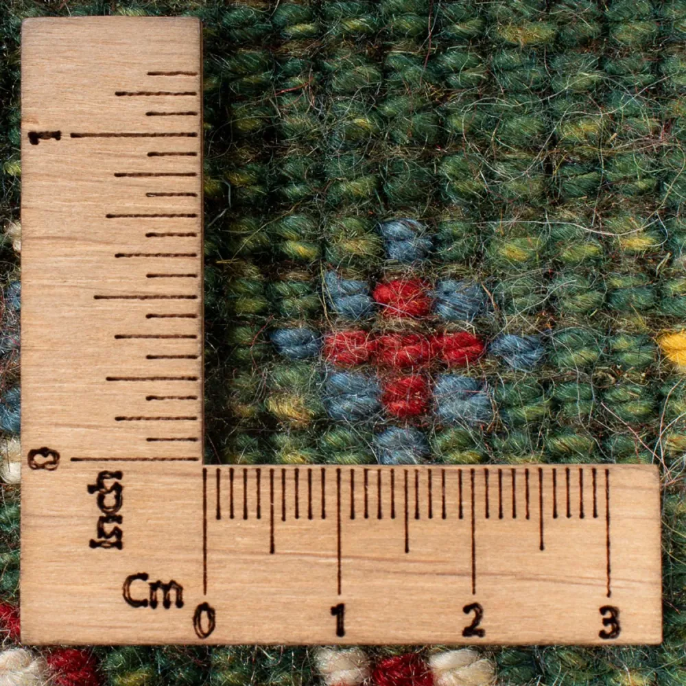 Gabbeh Teppich - Perser - 89 x 62 cm - seegrün