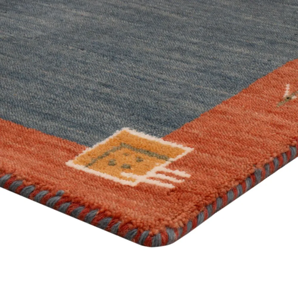 Gabbeh Teppich - Softy - 90 x 60 cm - blau