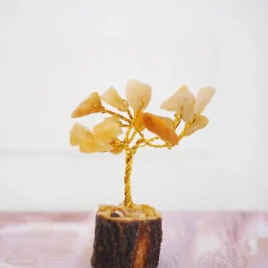 Gelber Aventurin MINI Glücksbaum 6cm - Indien HANDMADE