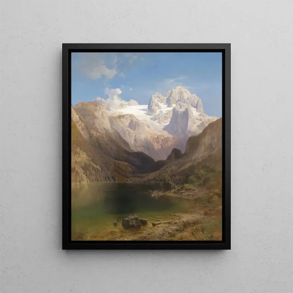 Gemälde Ansicht des Gosau-Sees bis zum Dachstein - Anton Hansch | Kunstdruck