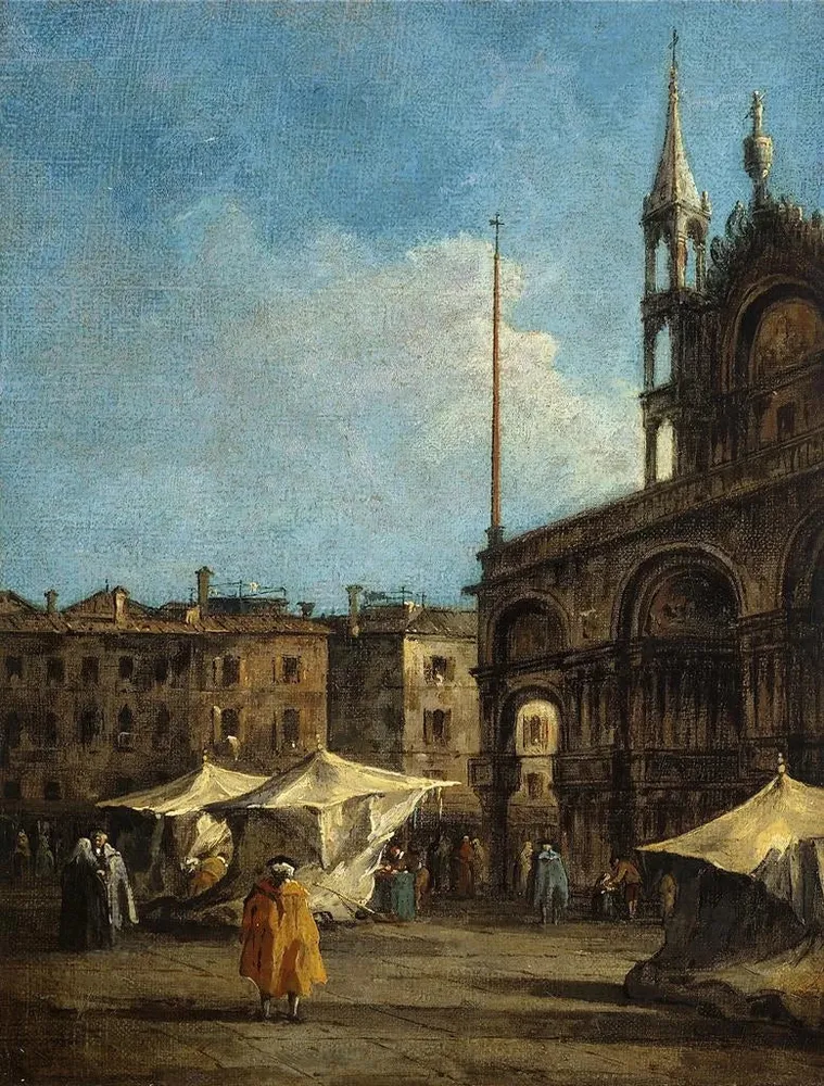 Gemälde Ansicht des Markusplatzes Venedig - Francesco Guardi | Kunstdruck